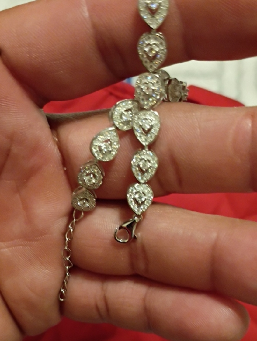Elegant Teardrop moissanite Bracelet in 925 Sterling Silver